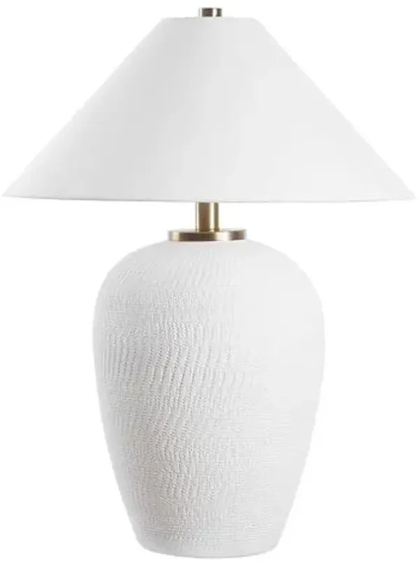 Thalassa Urn Textured Ceramic Table Lamp - White