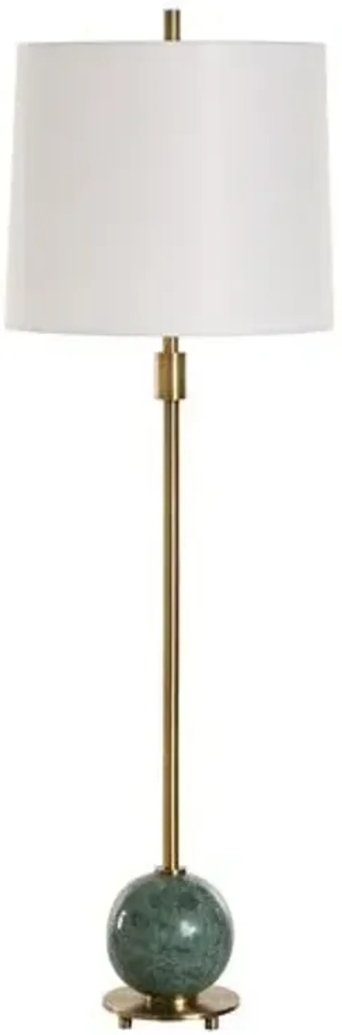 Nolan Marble Buffet Lamp - Brass/Green