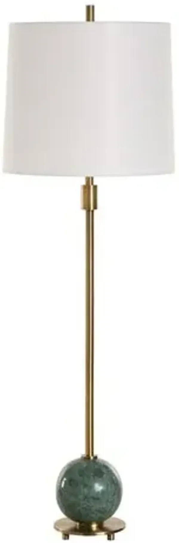 Nolan Marble Buffet Lamp - Brass/Green