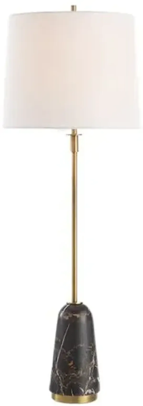 Roman Marble Buffet Lamp - Black/Brass/Brown