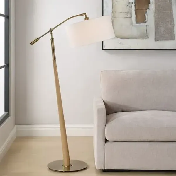 Alicia Floor Lamp - Brass/Natural