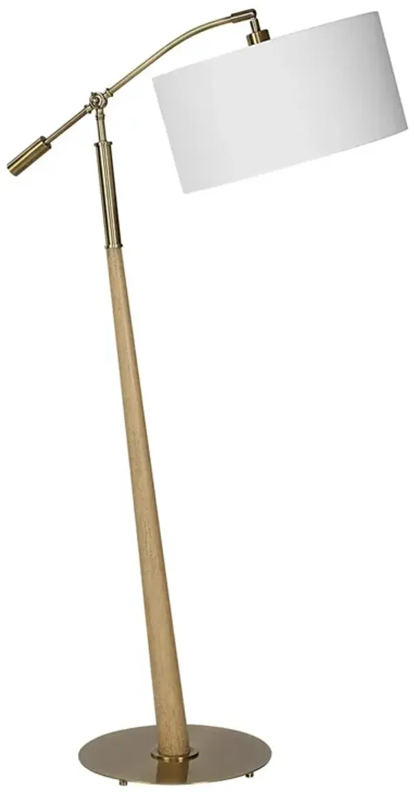 Alicia Floor Lamp - Brass/Natural
