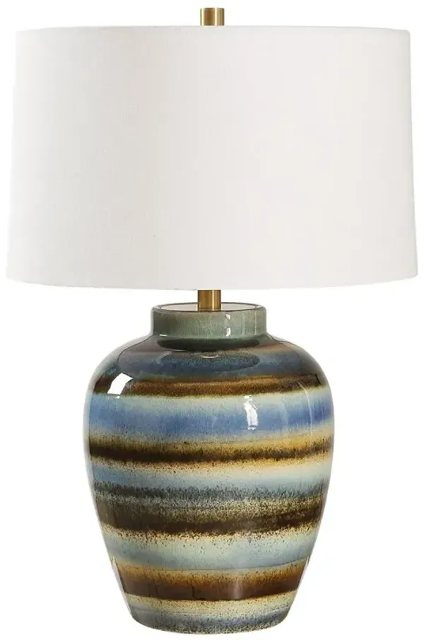 Seraphina Ceramic Table Lamp - Blue/Bronze/Brown