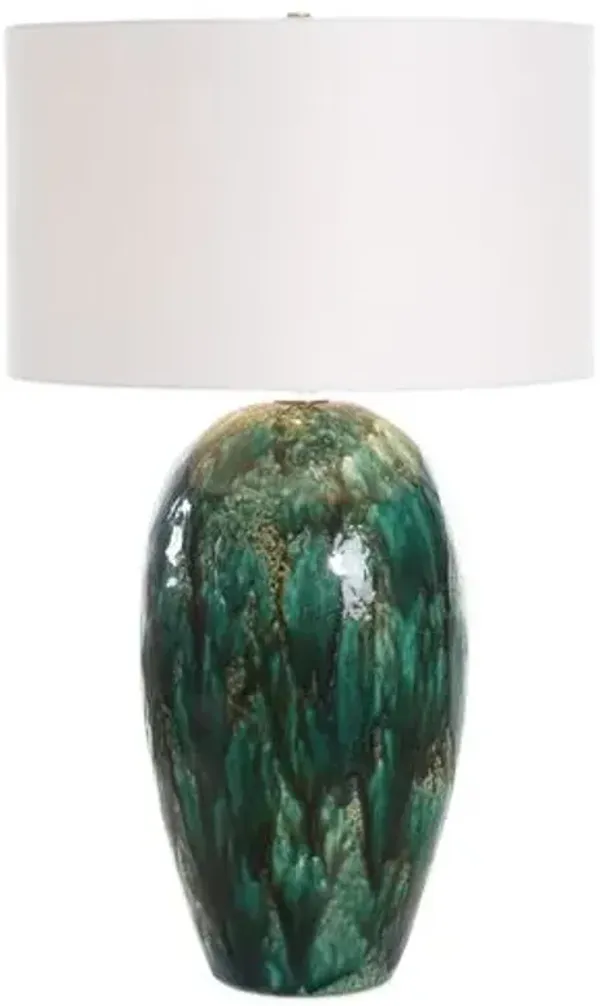 Alaric Ceramic Table Lamp - Blue/Green
