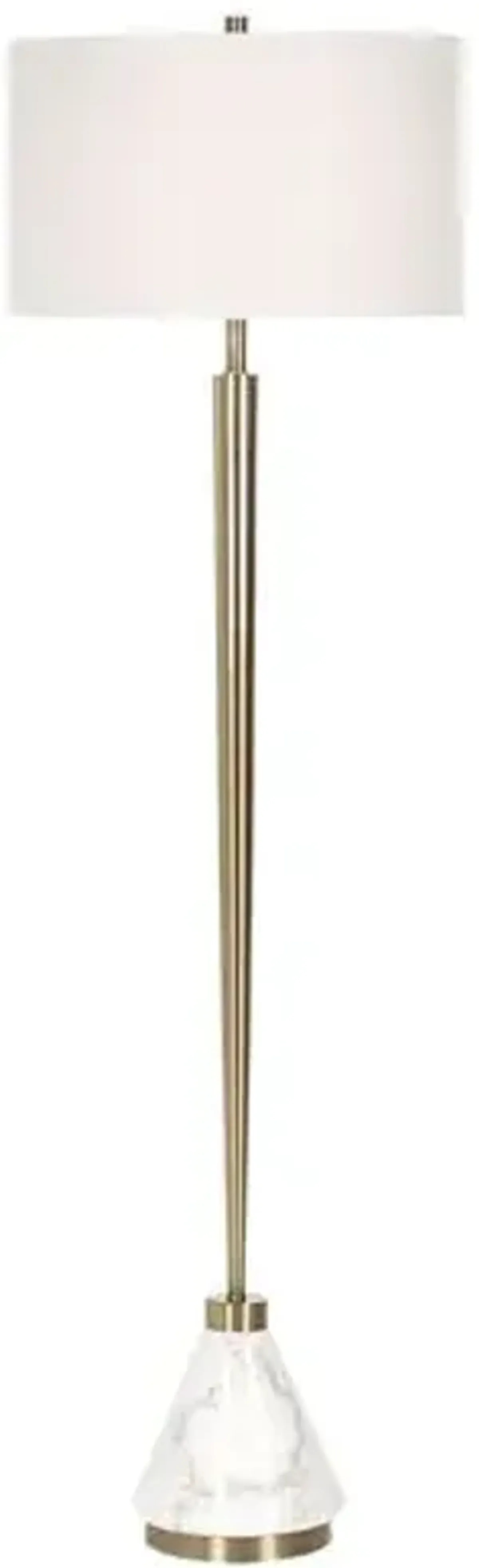 Kiera Marble Floor Lamp - Brass/White