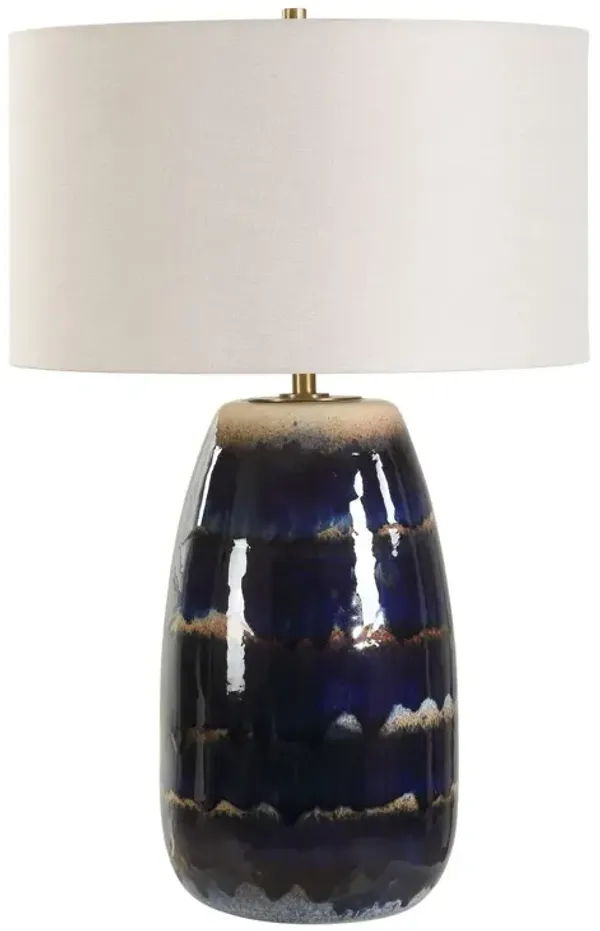 Cristian Ceramic Table Lamp - Blue/Brown
