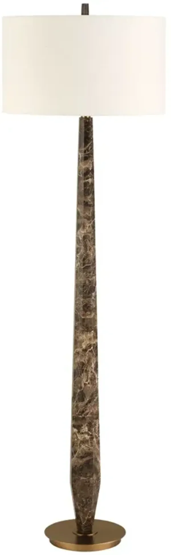 Serilda Marble Floor Lamp - Brown