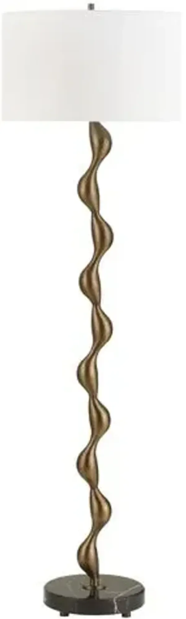 Matteo Marble/Iron Floor Lamp - Black/Bronze