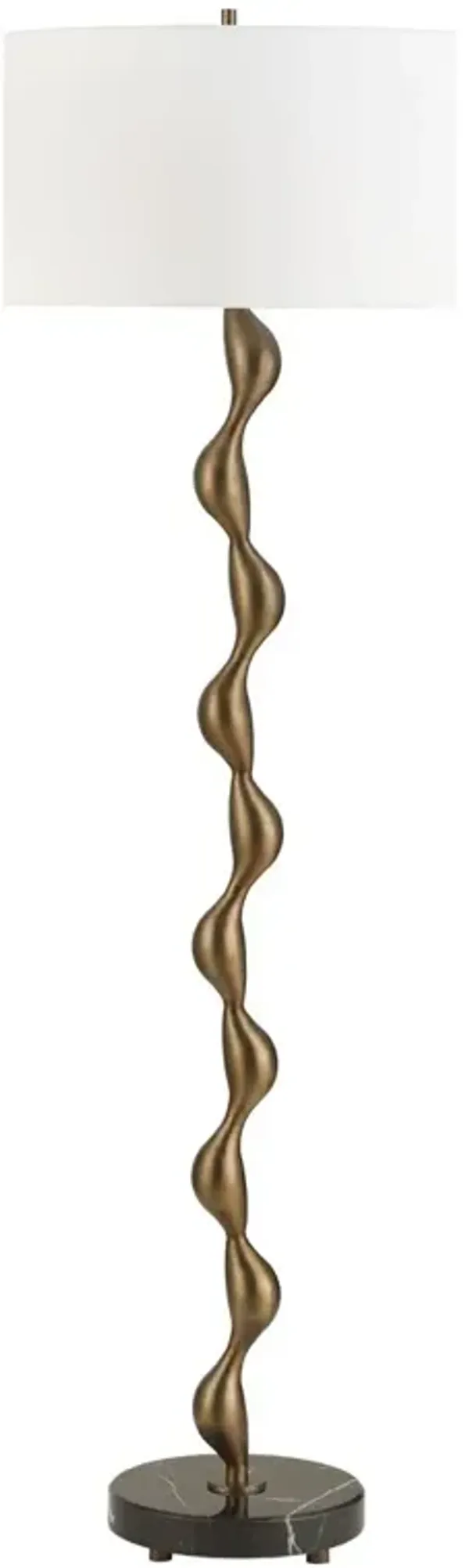 Matteo Marble/Iron Floor Lamp - Black/Bronze