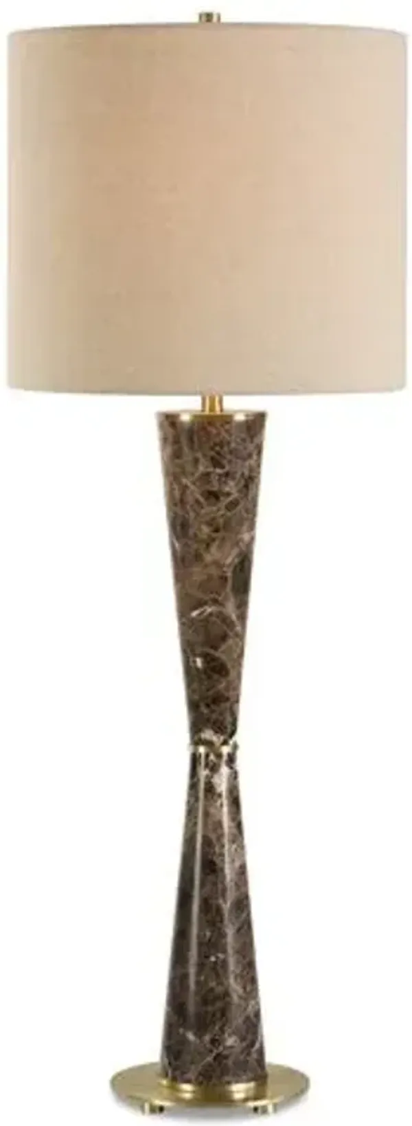 Cassia Marble Table Lamp - Brown