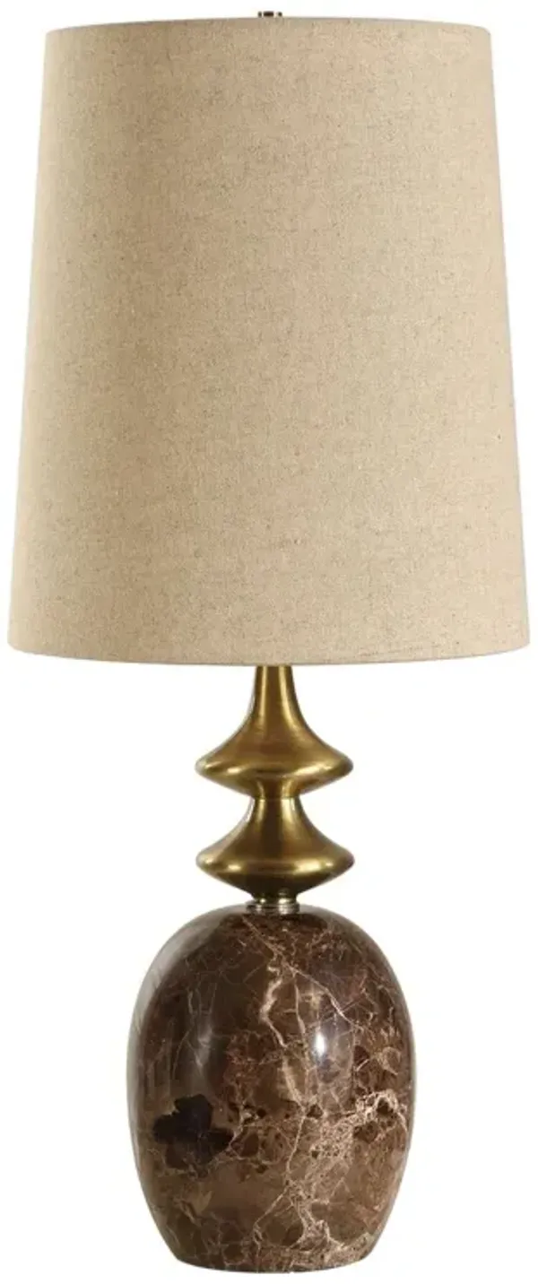 Rosario Marble Buffet Lamp - Brass/Brown