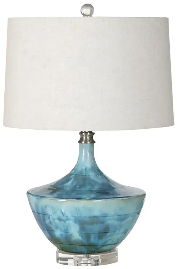Emmeline Ceramic Table Lamp - Blue/Brown/Green