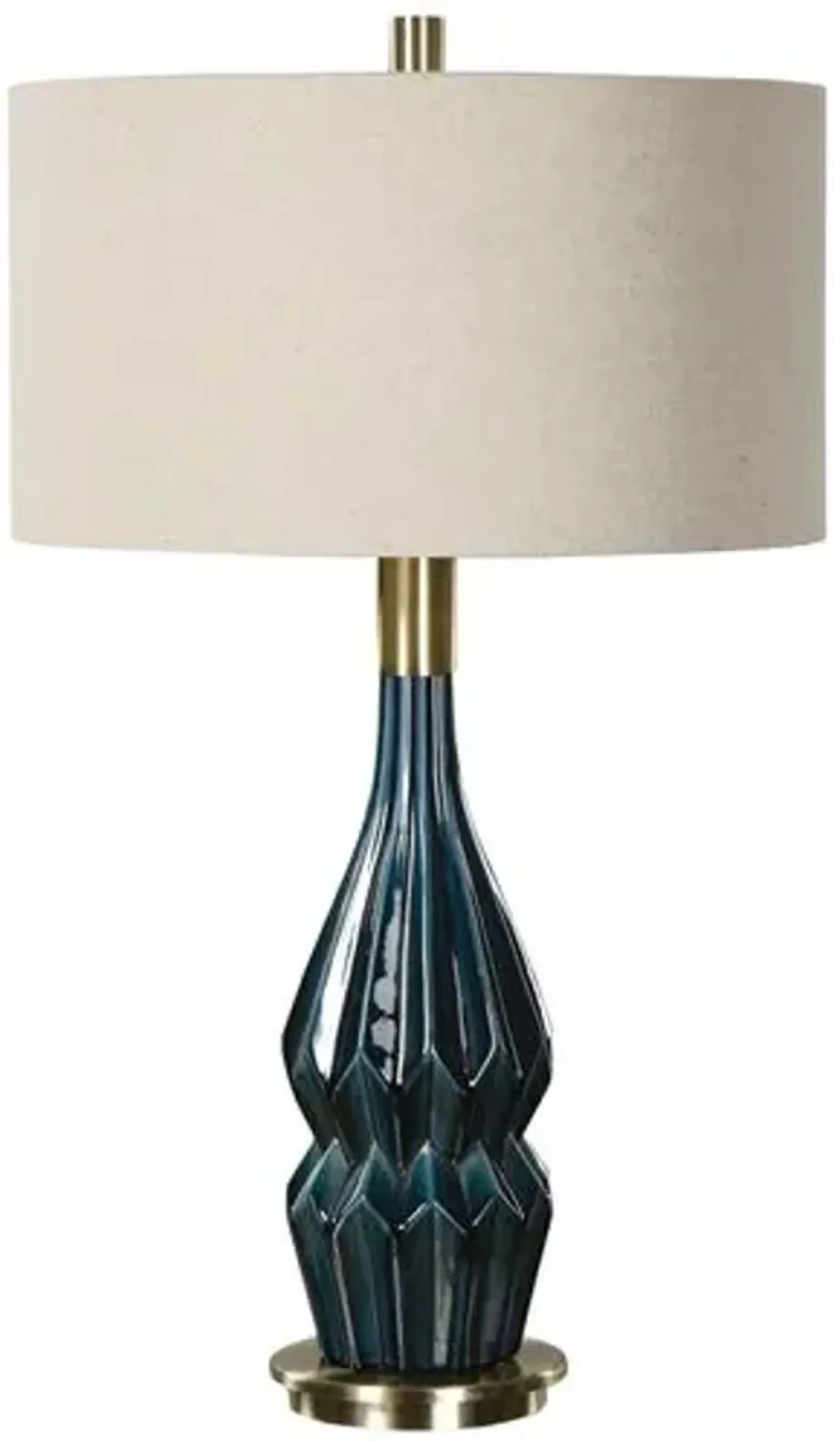 Julian Table Lamp - Blue/Brass/Brown