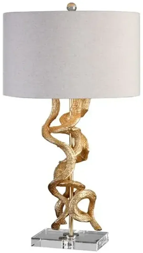 Ignazio Twisted Vines Table Lamp - Brown/Gold
