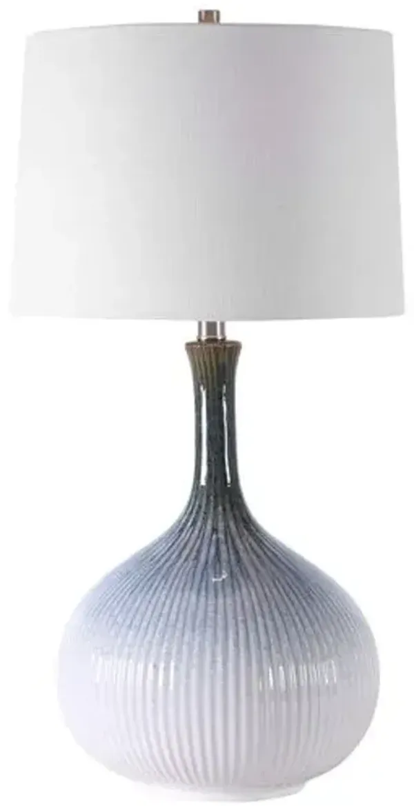 Octavia Ceramic Table Lamp - Blue/Brown/White - Multi