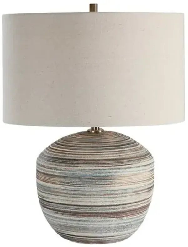 Henriette Ceramic Table Lamp - Blue/Brown/White - Multi