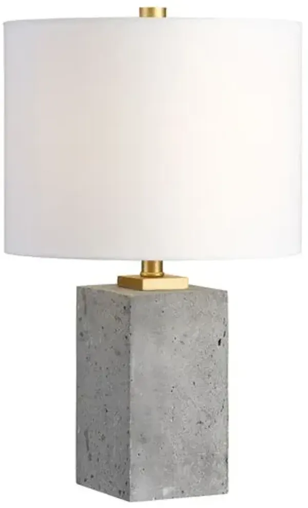 Helena Concrete Accent Lamp - Gold/Gray