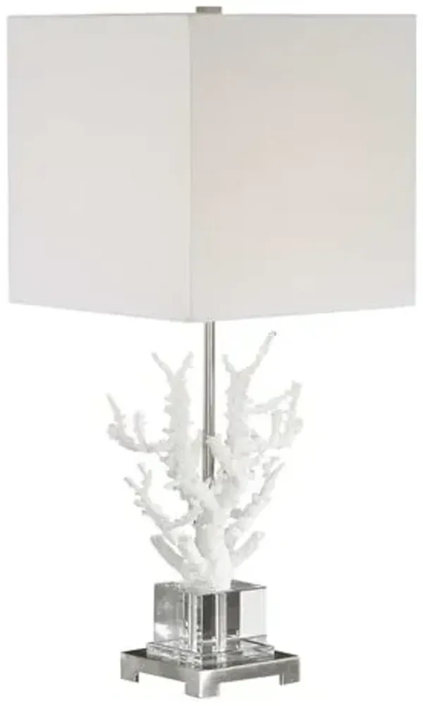 Wesley Table Lamp - Brown/Nickel/White