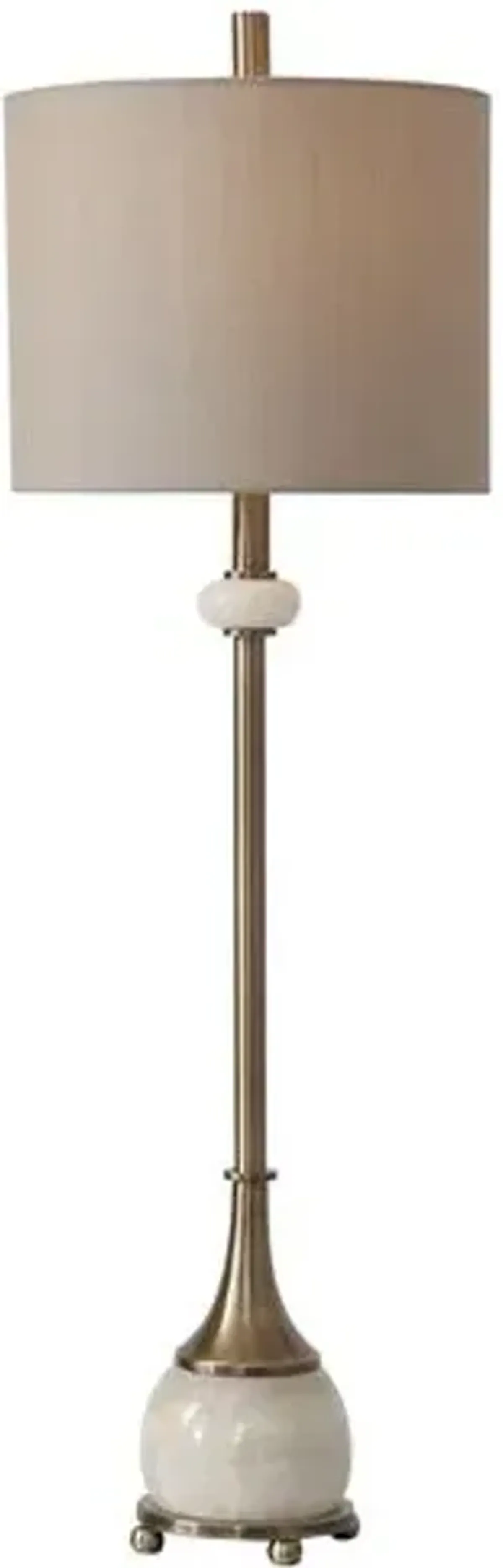 Lukas Marble Buffet Lamp - Brass/White - Gold