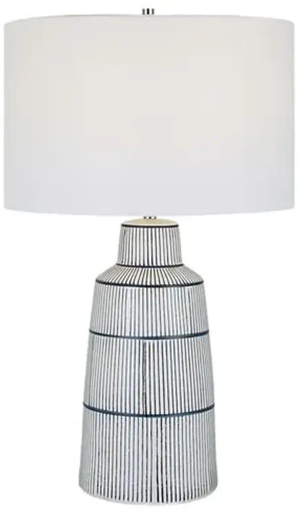 Pascal Ceramic Table Lamp - Blue/White