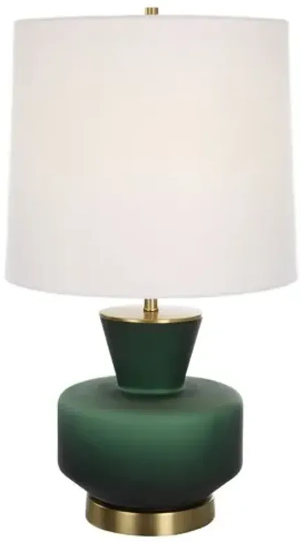Honoria Glass Table Lamp - Green