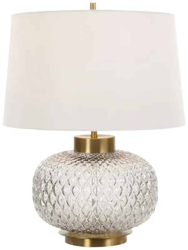 Colette Glass Table Lamp - Brass/Clear - Gray
