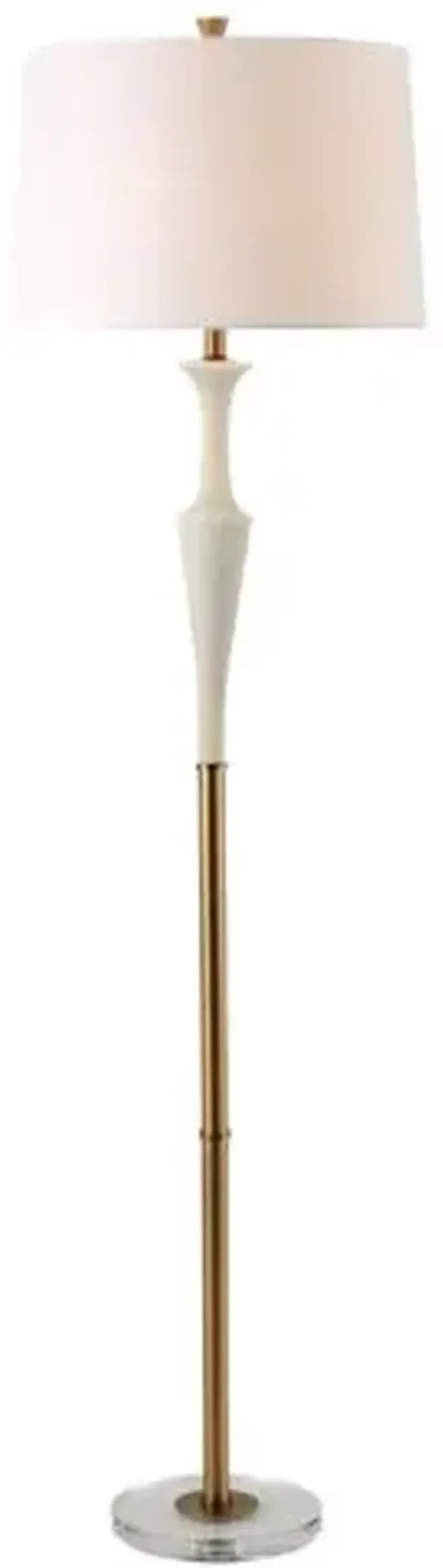 Nadia Floor Lamp - Brass/White