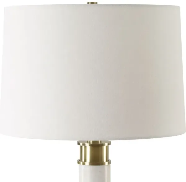 Zoraida Marble Table Lamp - Brass/White