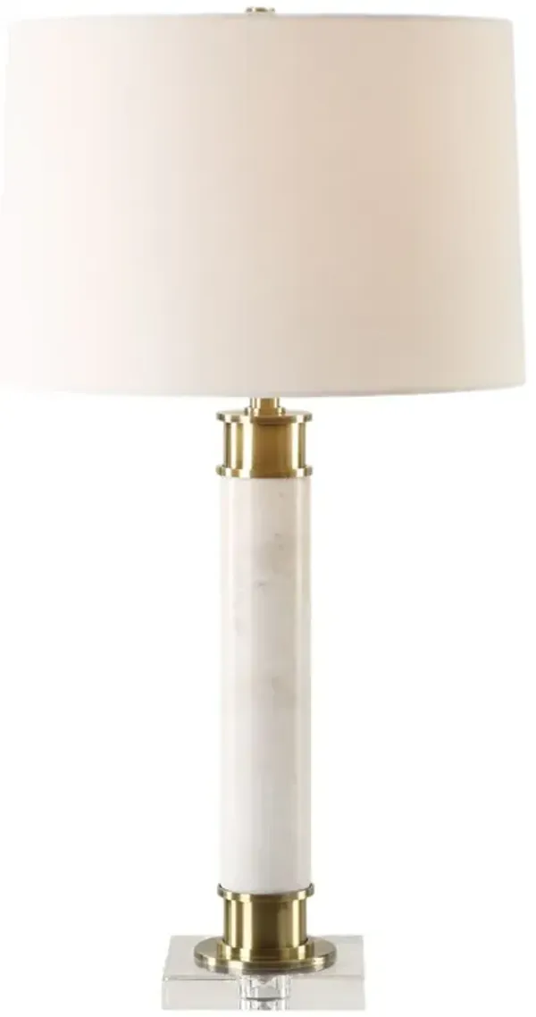 Zoraida Marble Table Lamp - Brass/White
