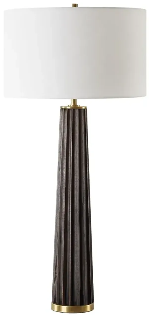 Alessio Fluted Table Lamp - Brown/Gold