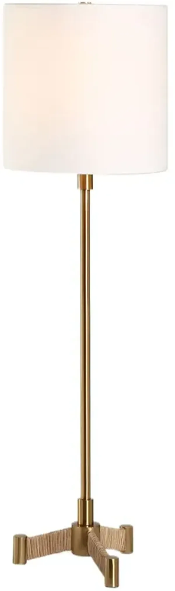Vittorio Rattan Buffet Lamp - Brass/Natural - Gold