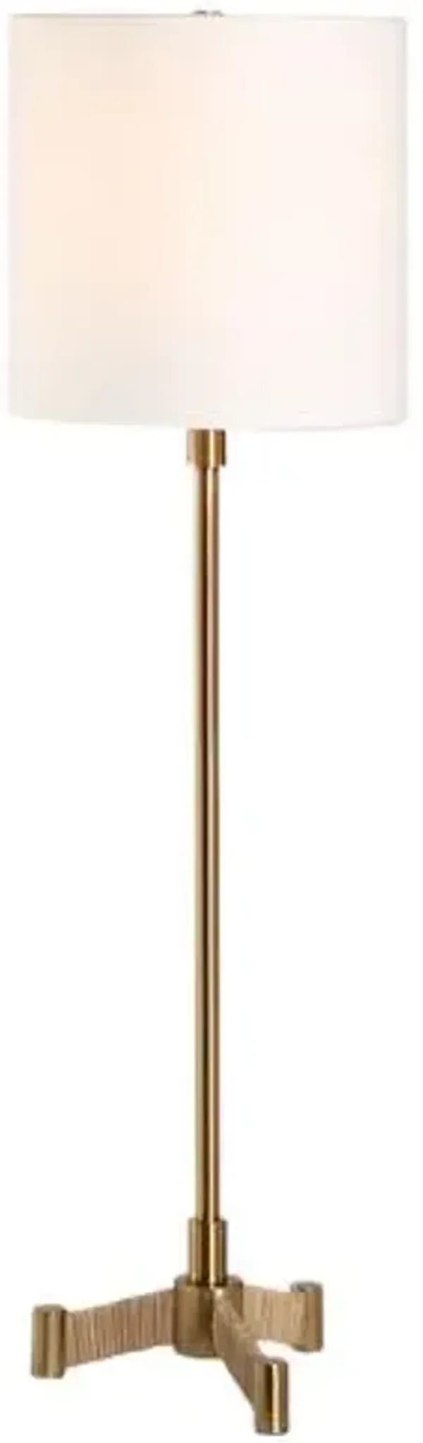 Vittorio Rattan Buffet Lamp - Brass/Natural - Gold