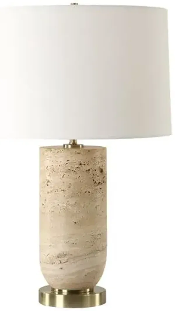 Soren Marble Table Lamp - Natural/Gold - Brown