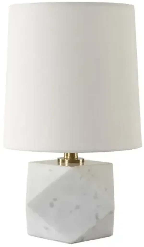 Adela Marble Table Lamp - Gold/White