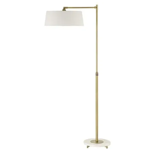 Delphine Marble Floor Lamp - Brass/White