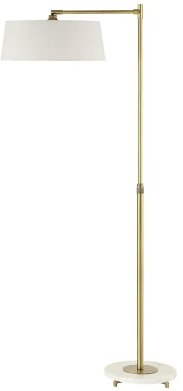 Delphine Marble Floor Lamp - Brass/White