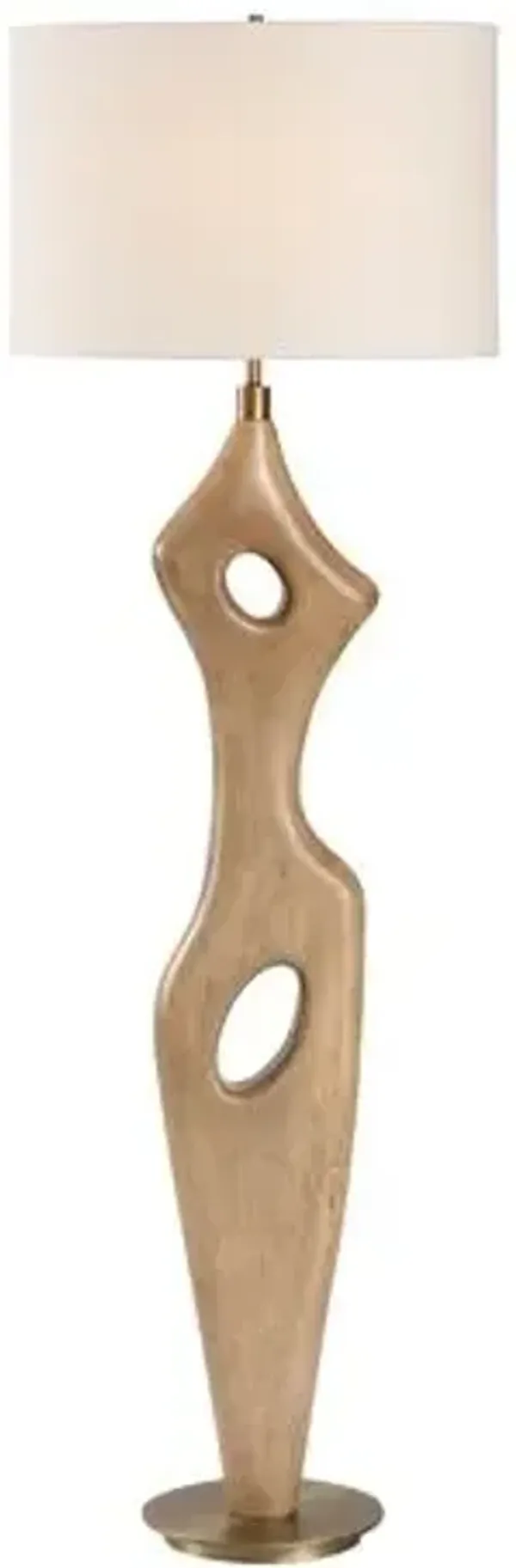 Elara Rubber Wood Floor Lamp - Natural