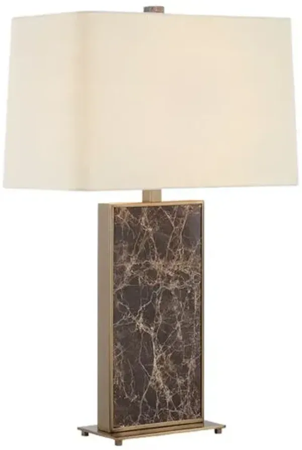Mirella Marble Table Lamp - Brass/Brown