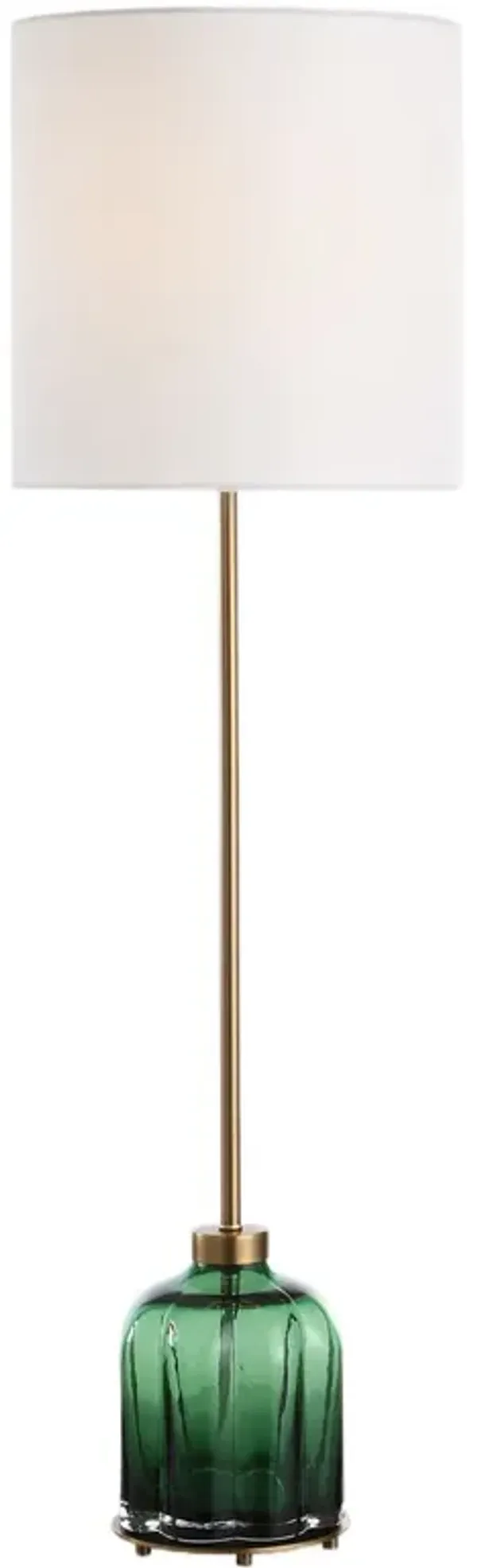 Orla Glass Buffet Lamp - Brass/Green