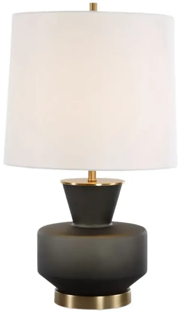 Honoria Glass Table Lamp - Black