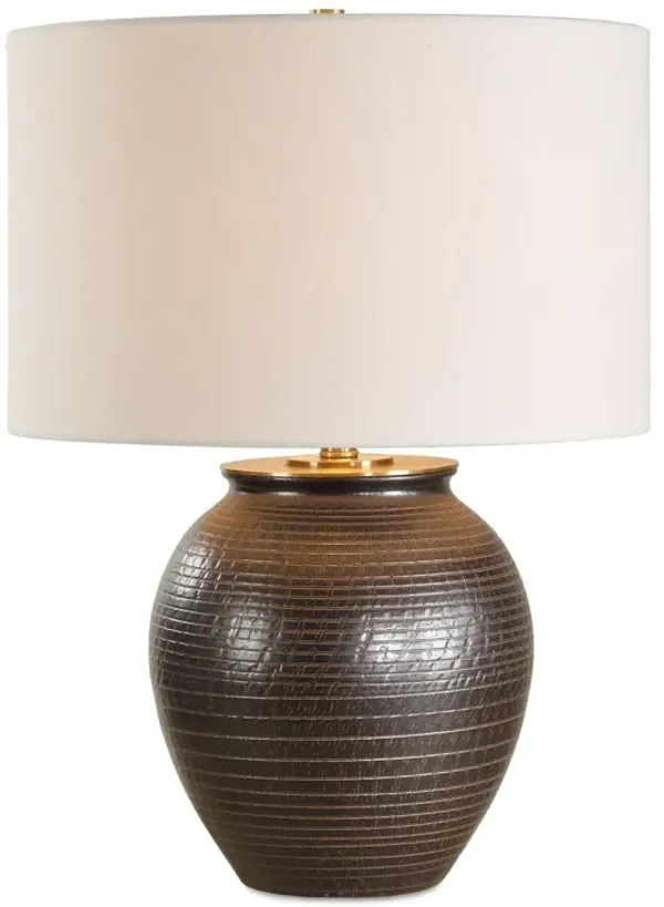 Hadley Ceramic Table Lamp - Black/Bronze