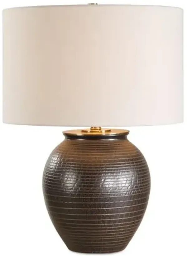 Hadley Ceramic Table Lamp - Black/Bronze