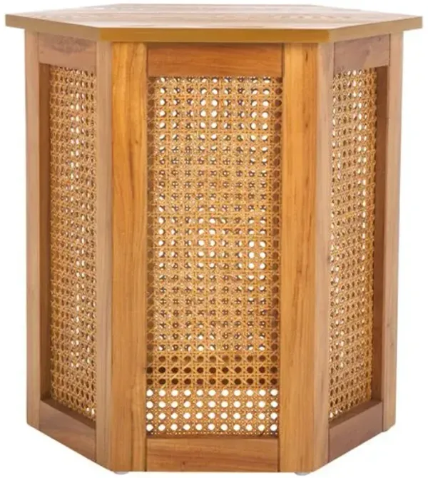 Lazelir Hexagon Cane Accent Table - Natural - 20Hx19.7Wx17.1D in
