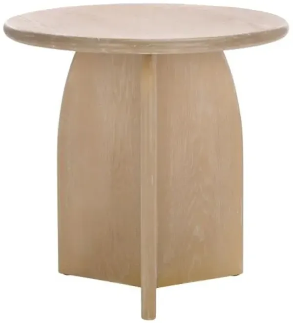 Doriena Round End Table - White