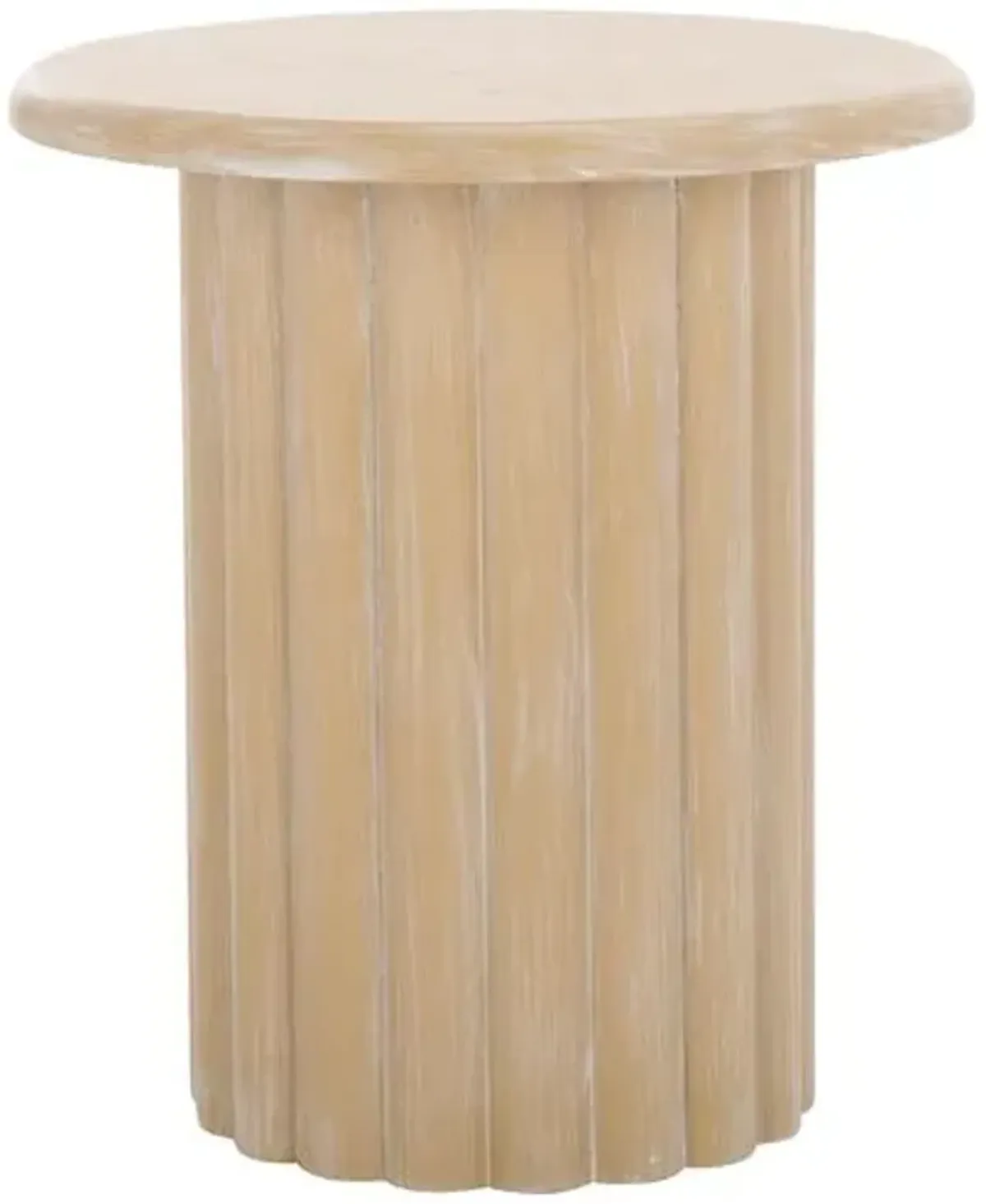 Lyricir Round End Table - White