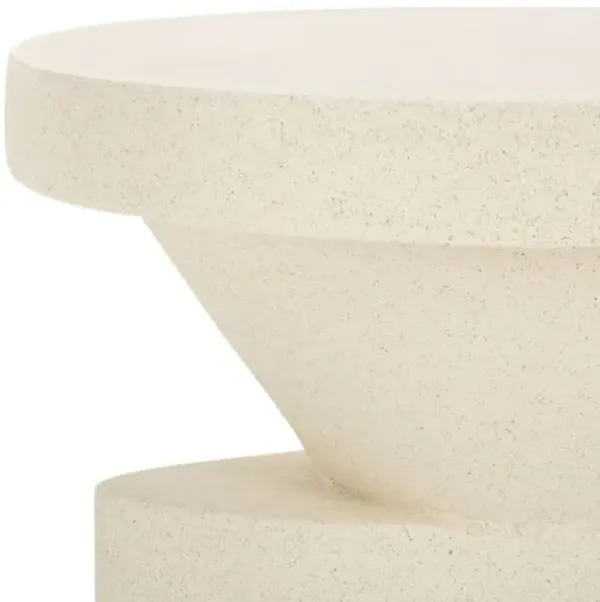 Orven Geometric Accent Table - White - 23.2Hx19.9Wx19.9D in