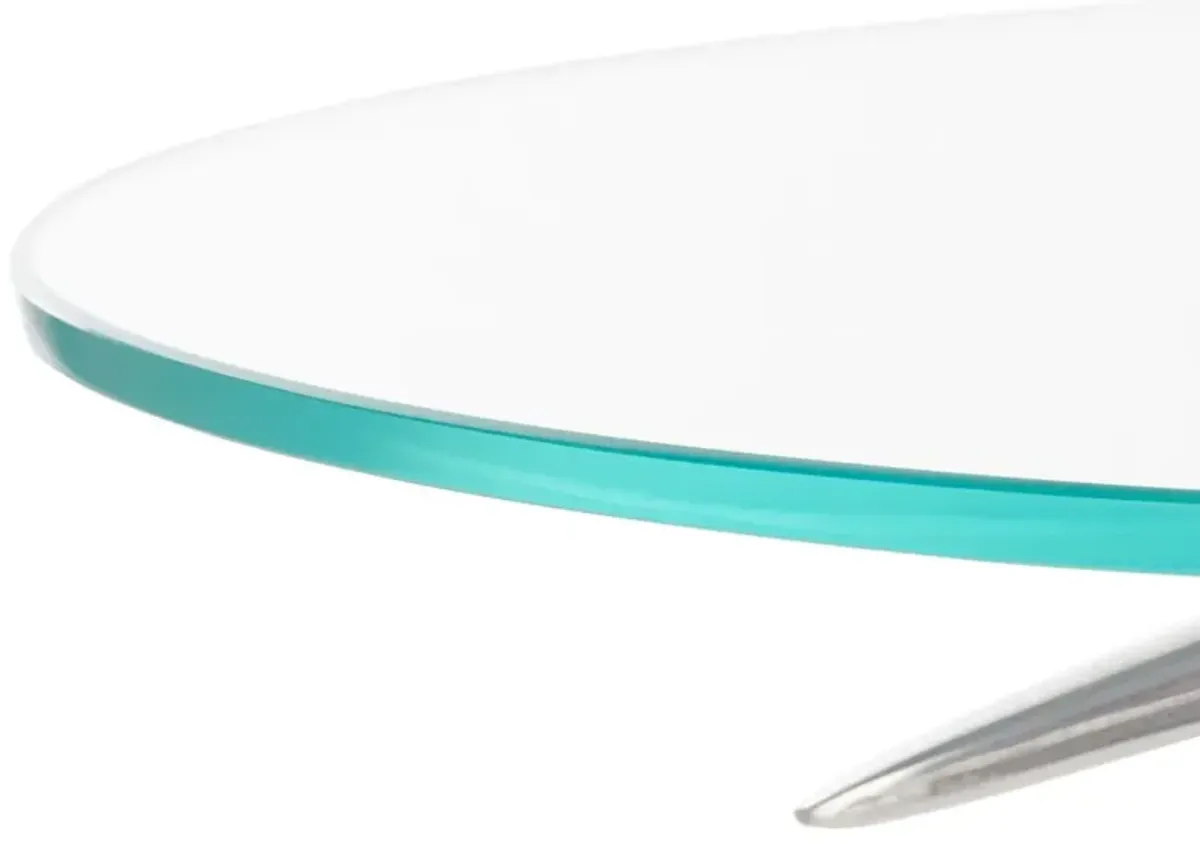Rivenae Crane Base Accent Table, Silver