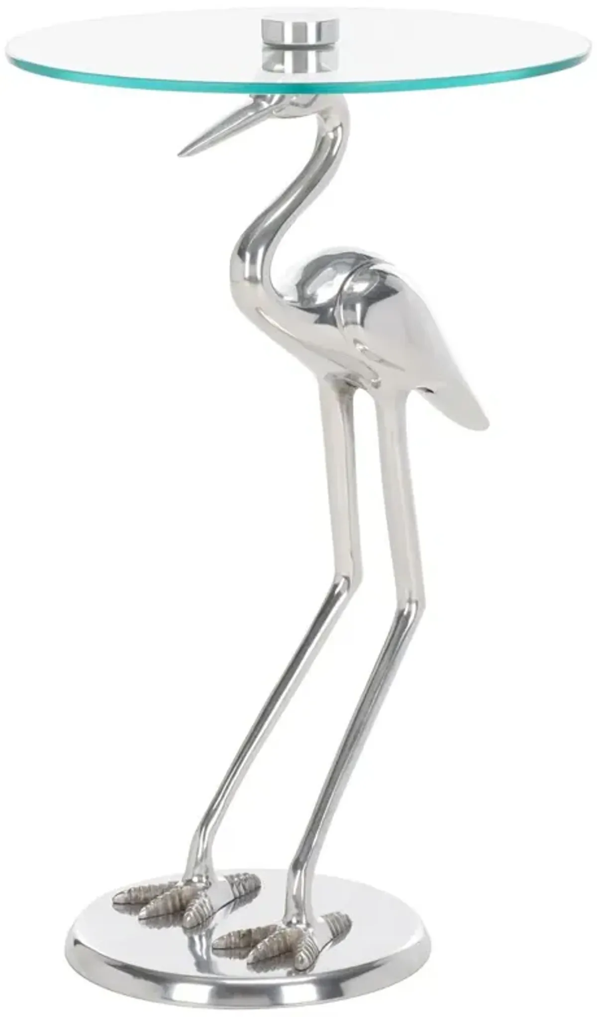 Rivenae Crane Base Accent Table, Silver