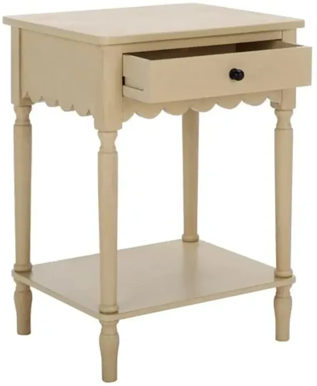 Neronna 1-Drawer Scalloped Accent Table - Brown - 26Hx18.9Wx15.7D in