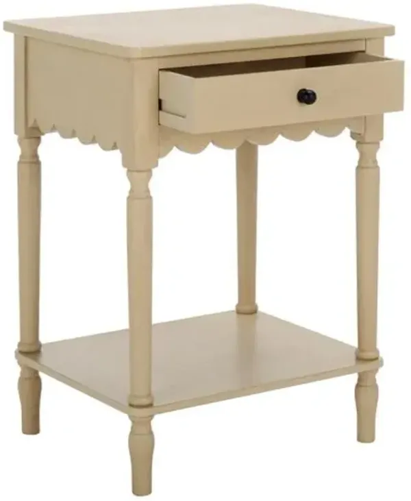Neronna 1-Drawer Scalloped Accent Table - Brown - 26Hx18.9Wx15.7D in